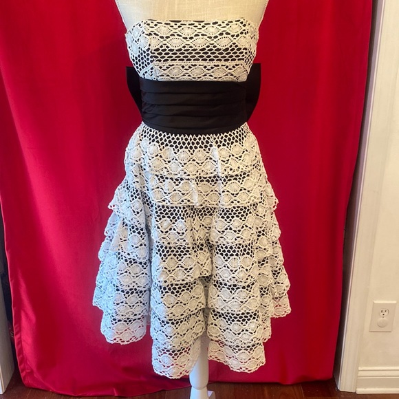 ❌SOLD❌ Betsy Johnson Crochet swing dress prom gown size 4 - Picture 3 of 9